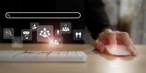 Recruiting and hiring the right people, human resource management concept. HR professionals...