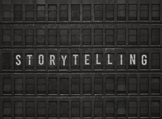Flip board with text Storytelling