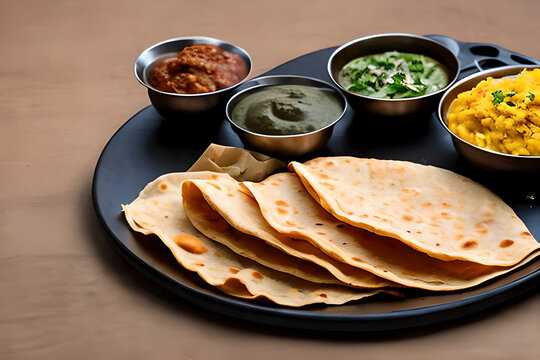 Generative AI image of the Indian dosas pancakes. Pancakes are popular breakfast around the world