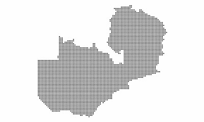 Fototapeta na wymiar Zambia dotted map with grunge texture in dot style. Abstract vector illustration of a country map with halftone effect for infographic. 