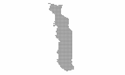 Togo dotted map with grunge texture in dot style. Abstract vector illustration of a country map with halftone effect for infographic. 