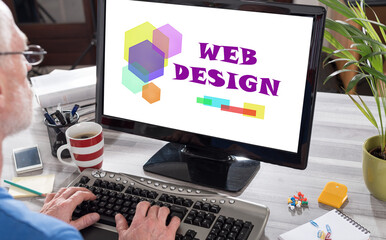 Web design concept on a computer