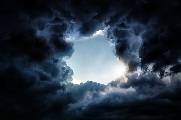 Hole in the Dramatic Clouds