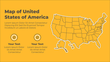 United State of America map infographic presentation template