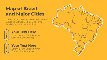 Brazil map infographic presentation template