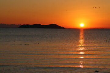 sunset on the beach