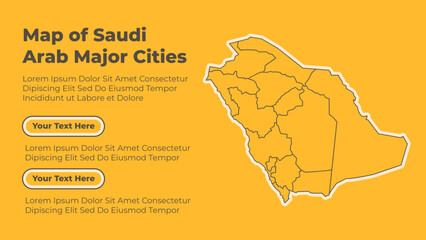 Vector saudi arabia map infographic presentation template