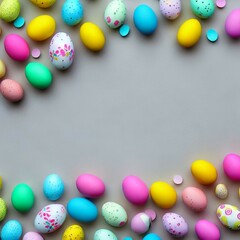 Easter eggs Background for the text Happy Easter