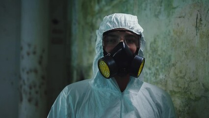 portrait of a mold exterminator disinfection pest control