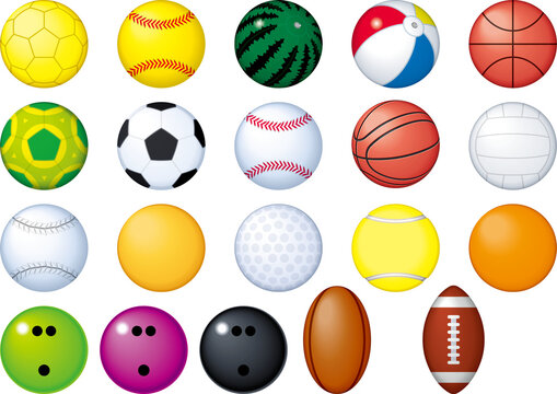 色々なスポーツのボールのセット
