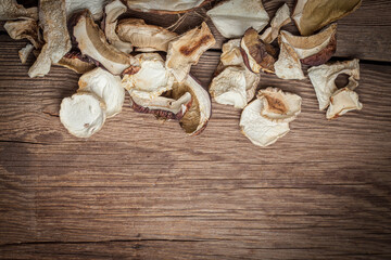 Dried wild mushrooms.