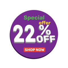 22% off vector illustration template design.
