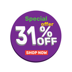 31% off vector illustration template design.