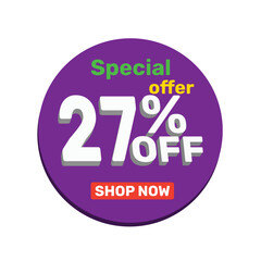 27% off vector illustration template design.