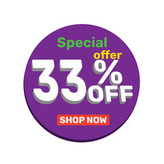 33% off vector illustration template design.