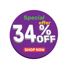 34% off vector illustration template design.