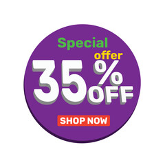 35% off vector illustration template design.