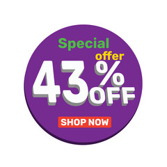 43% off vector illustration template design.