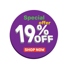 19% off vector illustration template design.