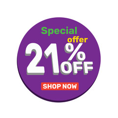 21% off vector illustration template design.