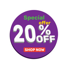 20% off vector illustration template design.