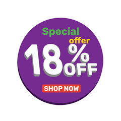 18% off vector illustration template design.