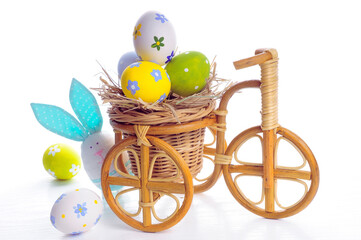 easter eggs in a basket