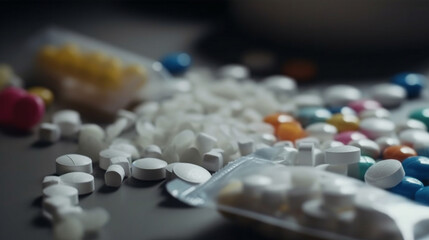 Plastic packet of drugs. Generative Ai