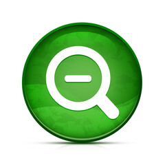 Zoom out icon on classy splash green round button illustration