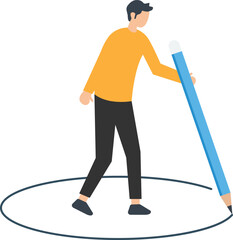 Set boundaries, Businessmen Draw the border line to define the boundary, privacy or business territory, begin business planning concept  © Arslan Haider