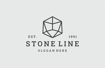 stone logo vector icon illustration hipster vintage retro .
