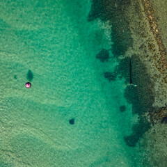 Boating channel with stingray from a drone, Narooma, NSW, February 2023