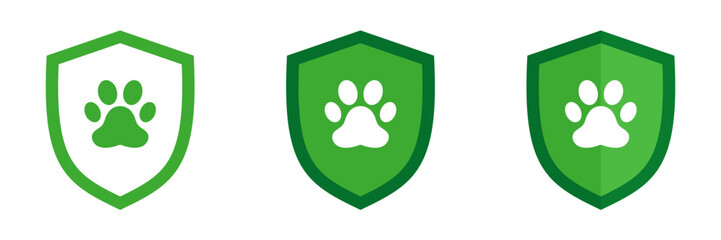 Pet insurance icon. Set of illustrations