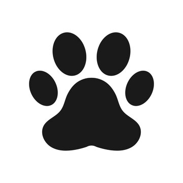 Animal paw icon. Flat design. Vector illustration