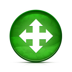 Obraz premium Move icon on classy splash green round button illustration