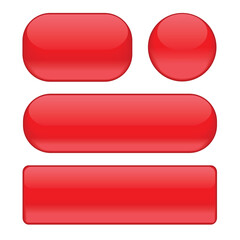Red buttons isolated on a white background