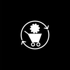 Order Management icon isolated on black background 