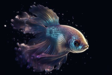 Betta Fish in the Dark - Illustration