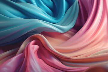 Fototapeta premium Stunning 3D Rendered Silk Waves Gradient Background