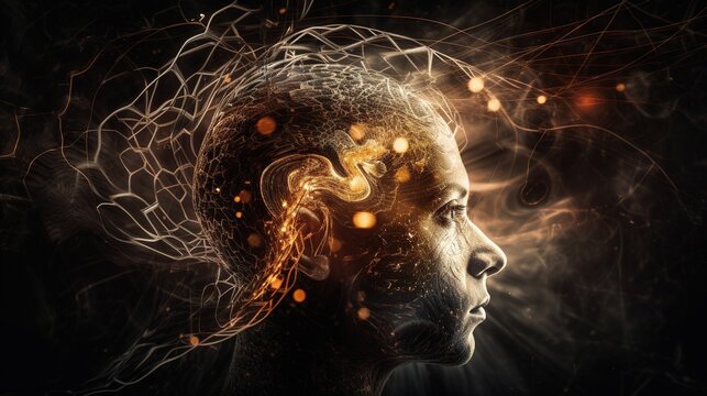 Meditation energy awakening. Enlightenment concept generative ai