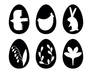 Vector hand drawn illustration of ornamental decorative Easter Eggs set
