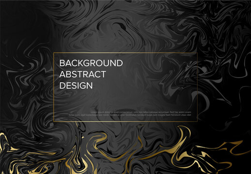Modern art background template with golden black metallic marble pattern