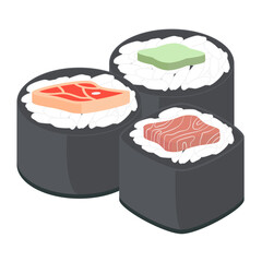 Sushi Salmon And Tuna Rolls Japanese Cuisine Food