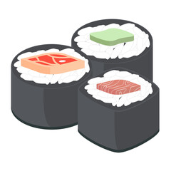 Sushi Salmon And Tuna Rolls Japanese Cuisine Food