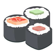 Sushi Salmon And Tuna Rolls Japanese Cuisine Food