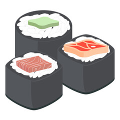 Sushi Salmon And Tuna Rolls Japanese Cuisine Food