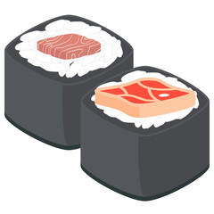Sushi Salmon And Tuna Rolls Japanese Cuisine Food