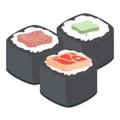 Sushi Salmon And Tuna Rolls Japanese Cuisine Food