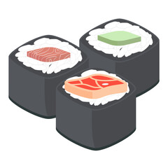 Sushi Salmon And Tuna Rolls Japanese Cuisine Food