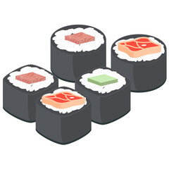 Sushi Salmon And Tuna Rolls Japanese Cuisine Food
